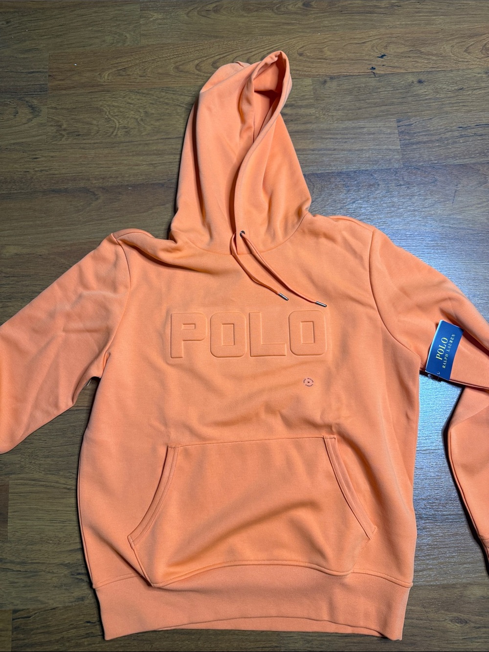 Polo by Ralph Lauren Orange Embossed Logo Crewneck Hoodie